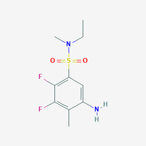 molecular formula C10H14F2N2O2S B13212101 5-Amino-N-ethyl-2,3-difluoro-N,4-dimethylbenzene-1-sulfonamide 