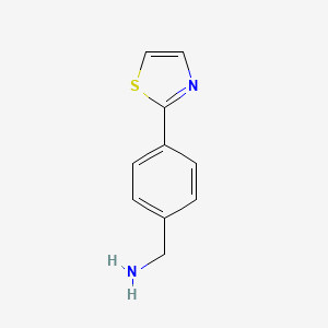 molecular formula C10H10N2S B1321221 [4-(1,3-Thiazol-2-yl)phenyl]methylamine CAS No. 672324-87-7