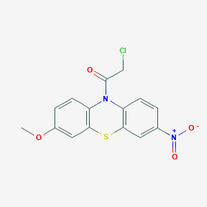 molecular formula C15H11ClN2O4S B13212262 2-Chloro-1-(3-methoxy-7-nitro-10H-phenothiazin-10-yl)ethan-1-one 