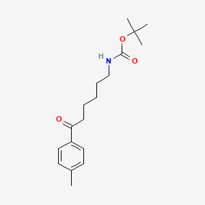 molecular formula C18H27NO3 B13212278 tert-Butyl N-[6-(4-methylphenyl)-6-oxohexyl]carbamate 