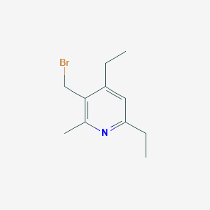 molecular formula C11H16BrN B13212360 3-(Bromomethyl)-4,6-diethyl-2-methylpyridine 
