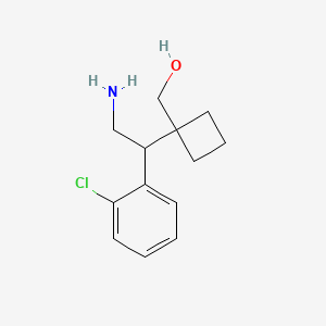 molecular formula C13H18ClNO B13212378 {1-[2-Amino-1-(2-chlorophenyl)ethyl]cyclobutyl}methanol 