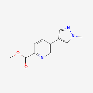 molecular formula C11H11N3O2 B13212496 Methyl 5-(1-methyl-1H-pyrazol-4-yl)pyridine-2-carboxylate 