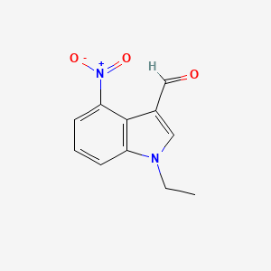 molecular formula C11H10N2O3 B13212498 1-Ethyl-4-nitro-1H-indole-3-carbaldehyde 