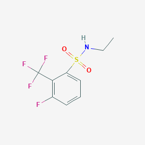molecular formula C9H9F4NO2S B13212622 N-Ethyl-3-fluoro-2-(trifluoromethyl)benzene-1-sulfonamide 