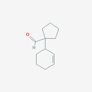 molecular formula C12H18O B13212676 1-(Cyclohex-2-en-1-yl)cyclopentane-1-carbaldehyde 