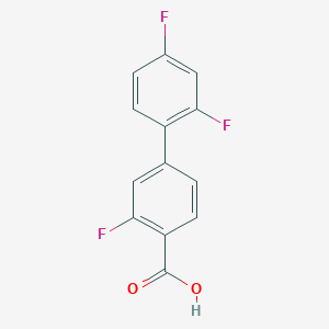 molecular formula C13H7F3O2 B1321269 4-(2,4-Difluorophenyl)-2-fluorobenzoic acid CAS No. 505082-86-0