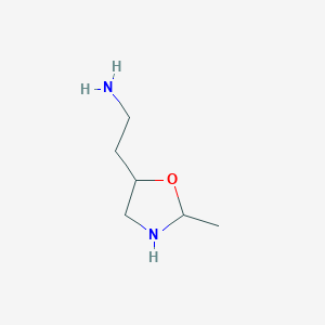 molecular formula C6H14N2O B13212796 2-(2-Methyl-1,3-oxazolidin-5-yl)ethan-1-amine 