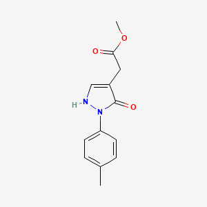 molecular formula C13H14N2O3 B13212865 Methyl 2-[2-(4-methylphenyl)-3-oxo-2,3-dihydro-1H-pyrazol-4-yl]acetate 