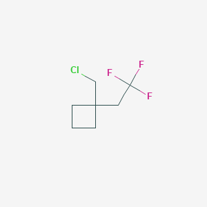 molecular formula C7H10ClF3 B13212982 1-(Chloromethyl)-1-(2,2,2-trifluoroethyl)cyclobutane 