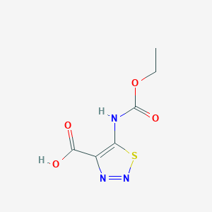 molecular formula C6H7N3O4S B1321303 5-Ethoxycarbonylamino-[1,2,3]thiadiazole-4-carboxylic acid 