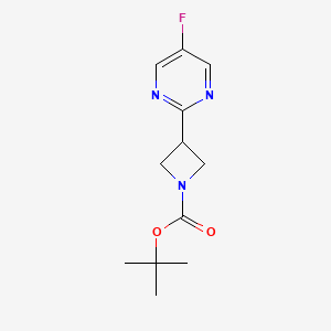 molecular formula C12H16FN3O2 B13213045 tert-Butyl 3-(5-fluoropyrimidin-2-yl)azetidine-1-carboxylate 