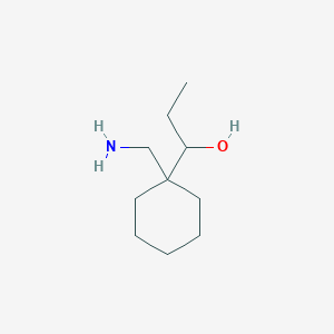 molecular formula C10H21NO B13213160 1-[1-(Aminomethyl)cyclohexyl]propan-1-ol 
