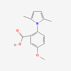 molecular formula C14H15NO3 B1321321 2-(2,5-Dimethyl-pyrrol-1-yl)-5-methoxy-benzoic acid CAS No. 872134-70-8