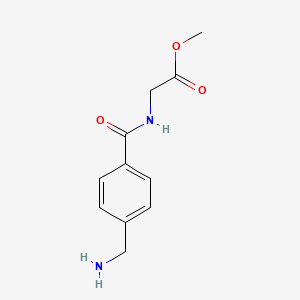 molecular formula C11H14N2O3 B13213221 Methyl 2-{[4-(aminomethyl)phenyl]formamido}acetate 