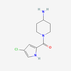 molecular formula C10H14ClN3O B13213316 1-(4-Chloro-1H-pyrrole-2-carbonyl)piperidin-4-amine 