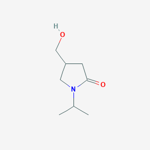 molecular formula C8H15NO2 B1321348 4-(hydroxymethyl)-1-isopropylpyrrolidin-2-one CAS No. 59857-88-4
