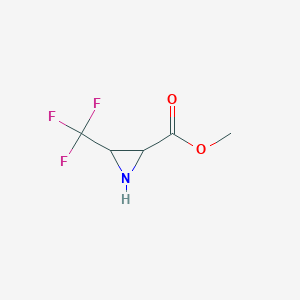 molecular formula C5H6F3NO2 B13213538 Methyl 3-(trifluoromethyl)aziridine-2-carboxylate 