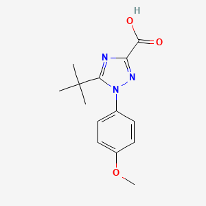 molecular formula C14H17N3O3 B13213546 5-tert-Butyl-1-(4-methoxyphenyl)-1H-1,2,4-triazole-3-carboxylic acid 
