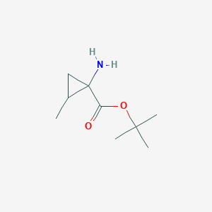 molecular formula C9H17NO2 B13213611 tert-Butyl 1-amino-2-methylcyclopropane-1-carboxylate 