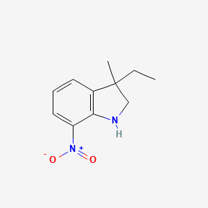 molecular formula C11H14N2O2 B13213669 3-Ethyl-3-methyl-7-nitro-2,3-dihydro-1H-indole 