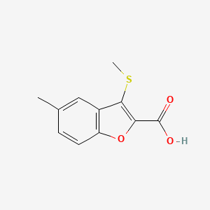 molecular formula C11H10O3S B13213702 5-Methyl-3-(methylsulfanyl)-1-benzofuran-2-carboxylic acid 