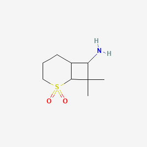 molecular formula C9H17NO2S B13213854 7-Amino-8,8-dimethyl-2lambda6-thiabicyclo[4.2.0]octane-2,2-dione 