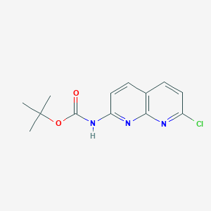 molecular formula C13H14ClN3O2 B13213937 tert-Butyl N-(7-chloro-1,8-naphthyridin-2-yl)carbamate 