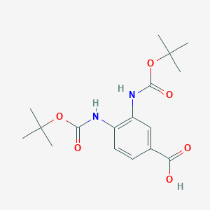 molecular formula C17H24N2O6 B1321398 3,4-Bis((tert-butoxycarbonyl)amino)benzoic acid CAS No. 66636-17-7