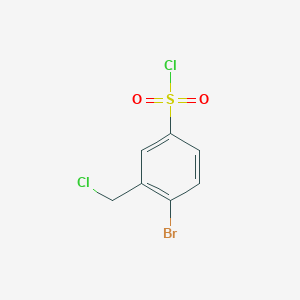 molecular formula C7H5BrCl2O2S B13214050 4-Bromo-3-(chloromethyl)benzene-1-sulfonyl chloride 