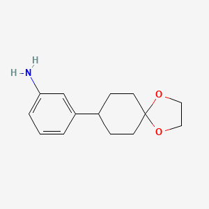 molecular formula C14H19NO2 B13214063 3-{1,4-Dioxaspiro[4.5]decan-8-yl}aniline 