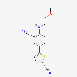 molecular formula C15H13N3OS B13214100 5-{3-Cyano-4-[(2-methoxyethyl)amino]phenyl}thiophene-2-carbonitrile 