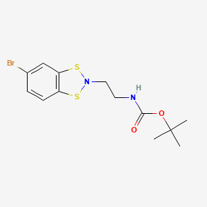 molecular formula C13H17BrN2O2S2 B13214107 tert-Butyl N-[2-(5-bromo-2H-1,3,2-benzodithiazol-2-yl)ethyl]carbamate 