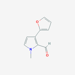 molecular formula C10H9NO2 B13214220 3-(Furan-2-yl)-1-methyl-1H-pyrrole-2-carbaldehyde 