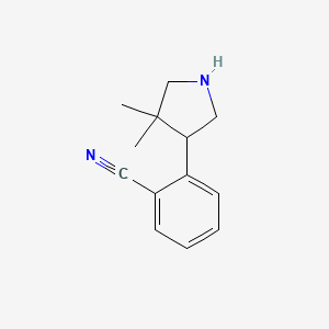 molecular formula C13H16N2 B13214250 2-(4,4-Dimethylpyrrolidin-3-yl)benzonitrile 