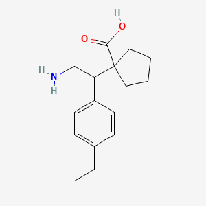 molecular formula C16H23NO2 B13214291 1-[2-Amino-1-(4-ethylphenyl)ethyl]cyclopentane-1-carboxylic acid 