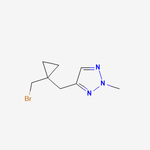 molecular formula C8H12BrN3 B13214389 4-{[1-(bromomethyl)cyclopropyl]methyl}-2-methyl-2H-1,2,3-triazole 