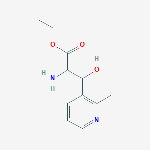 molecular formula C11H16N2O3 B13214405 Ethyl 2-amino-3-hydroxy-3-(2-methylpyridin-3-yl)propanoate 
