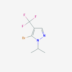 molecular formula C7H8BrF3N2 B13214411 5-Bromo-1-(propan-2-yl)-4-(trifluoromethyl)-1H-pyrazole 