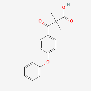 molecular formula C17H16O4 B13214425 2,2-Dimethyl-3-oxo-3-(4-phenoxyphenyl)propanoic acid 