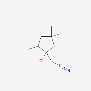 molecular formula C10H15NO B13214430 4,6,6-Trimethyl-1-oxaspiro[2.4]heptane-2-carbonitrile 