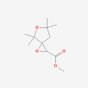 molecular formula C11H18O4 B13214431 Methyl 4,4,6,6-tetramethyl-1,5-dioxaspiro[2.4]heptane-2-carboxylate 