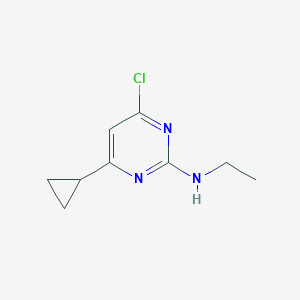 molecular formula C9H12ClN3 B13214434 4-Chloro-6-cyclopropyl-N-ethylpyrimidin-2-amine 