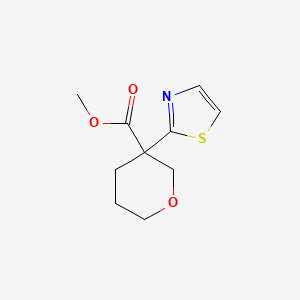 molecular formula C10H13NO3S B13214555 Methyl 3-(1,3-thiazol-2-yl)oxane-3-carboxylate 