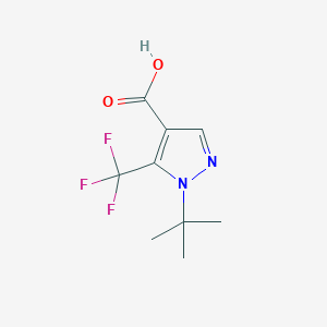 molecular formula C9H11F3N2O2 B132146 1-(叔丁基)-5-(三氟甲基)-1H-吡唑-4-羧酸 CAS No. 142818-02-8
