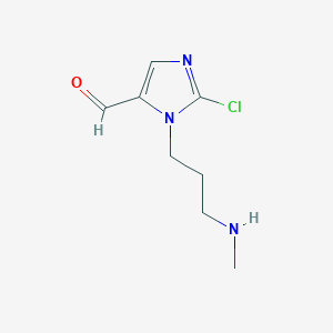 molecular formula C8H12ClN3O B13214618 2-Chloro-1-[3-(methylamino)propyl]-1H-imidazole-5-carbaldehyde 