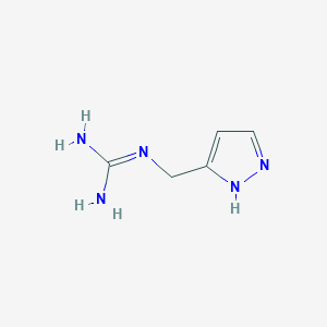 molecular formula C5H9N5 B13214636 N-[(1H-Pyrazol-3-yl)methyl]guanidine 