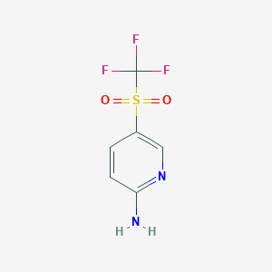 molecular formula C6H5F3N2O2S B13214654 5-Trifluoromethanesulfonyl-pyridin-2-ylamine 