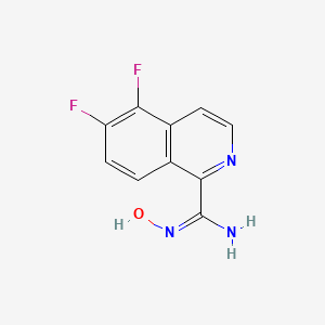 molecular formula C10H7F2N3O B13214668 (E)-5,6-Difluoro-N'-hydroxyisoquinoline-1-carboximidamide 