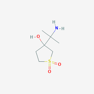 molecular formula C7H15NO3S B13214759 3-(2-Aminopropan-2-yl)-3-hydroxy-1lambda6-thiolane-1,1-dione 
